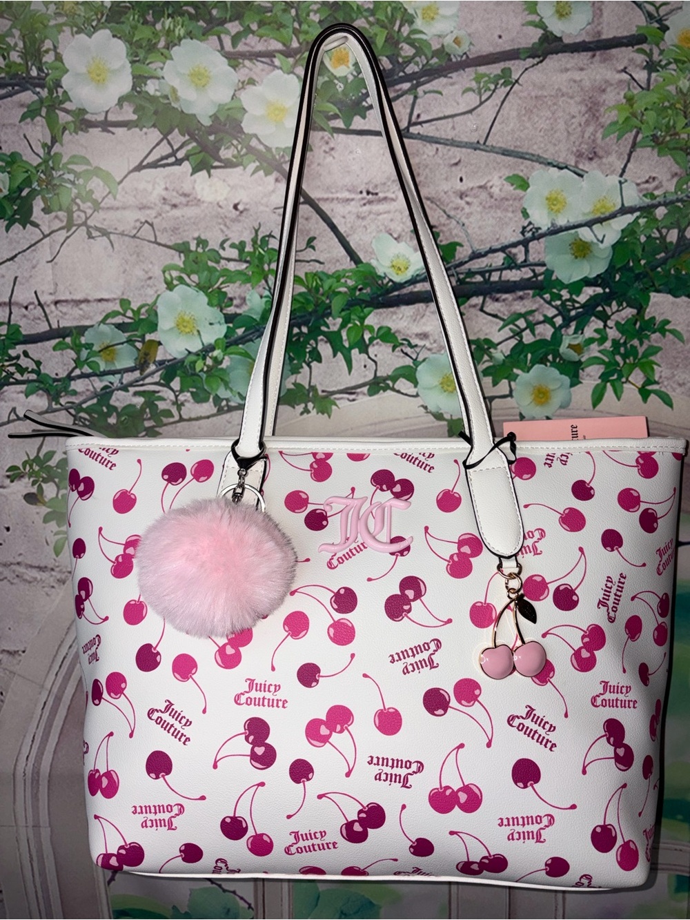 Juicy Couture Cherry On Top Tote Bag White Multi NWT - Picture 5 of 8